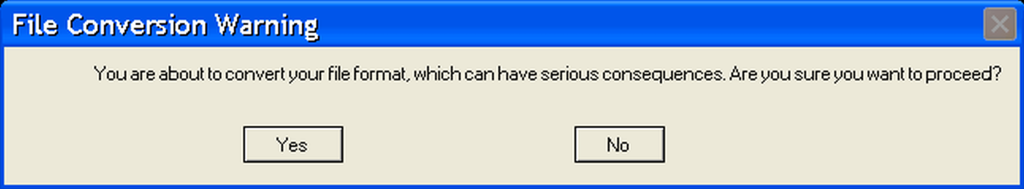 File conversion message