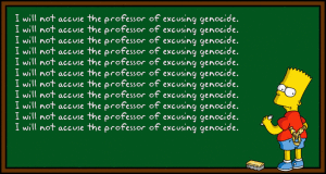Bart Simpson chalkbaord message