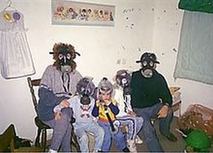 family-in-gas-masks