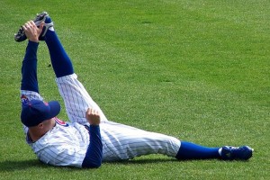 Chicago Cub stretching