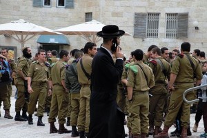 Haredi with soldiers