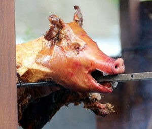 skewered pig