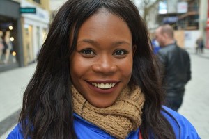 black woman smiling