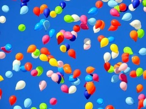 balloons flying