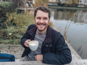 man with coffee cup